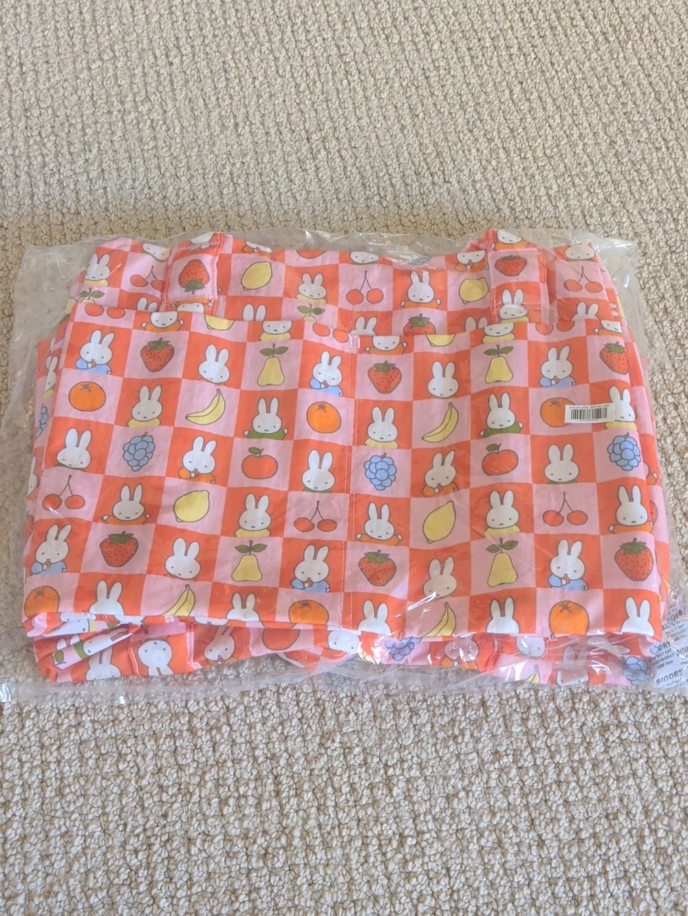 Pink Miffy Fruit Print Small Cloud Carry On Bag